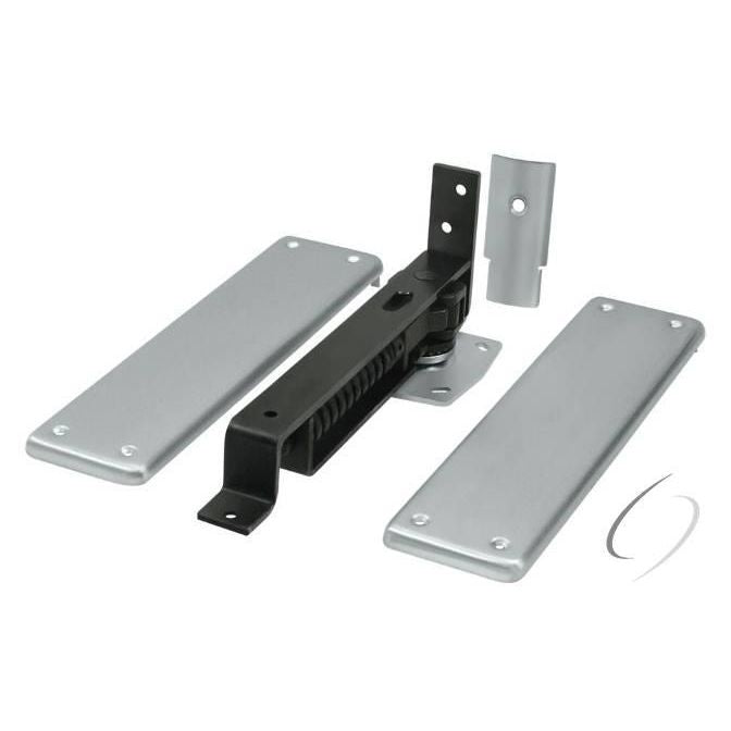 Deltana, DASH95U26D Spring Hinge; Double Action with Solid Brass Cover Plates; Satin Chrome Finish